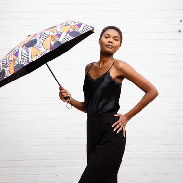 Retro Afro Diva Came Thru Drippin' Umbrella - Izzy & Liv