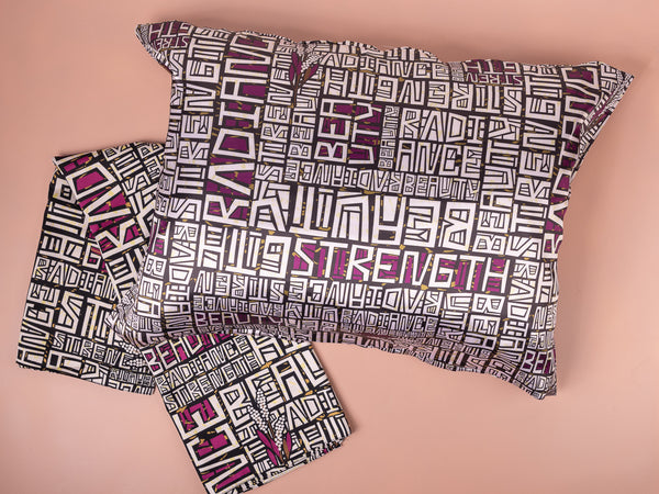 Scripted Beauty, Radiance Strength Satin Pillowcase + Satin Scarf Set