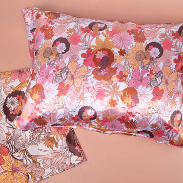 Afro Flower Chile Satin Pillowcase + Satin Scarf Set