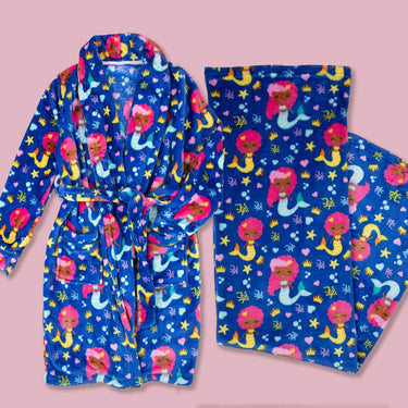 Mermaid Magic Kids Fleece Robe - Izzy & Liv