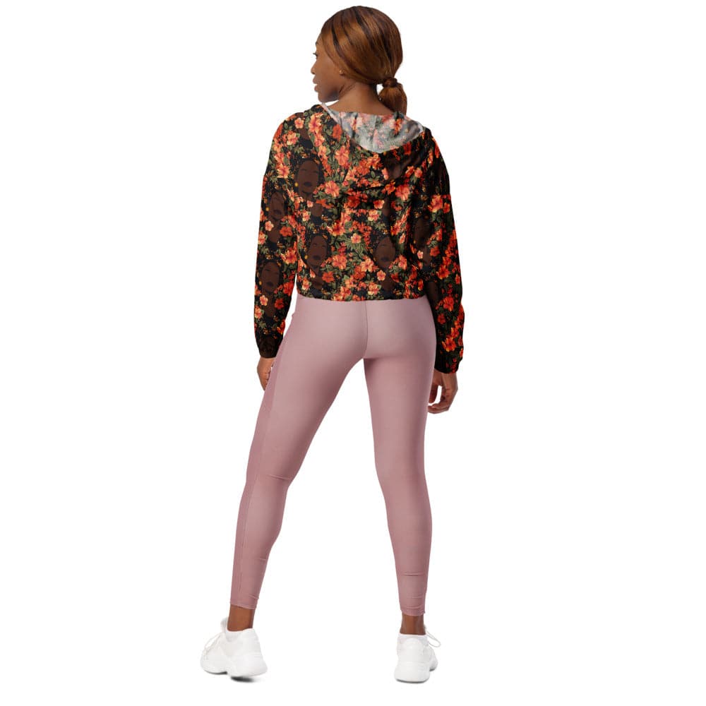 Her Soul In Bloom Cropped Windbreaker Jacket