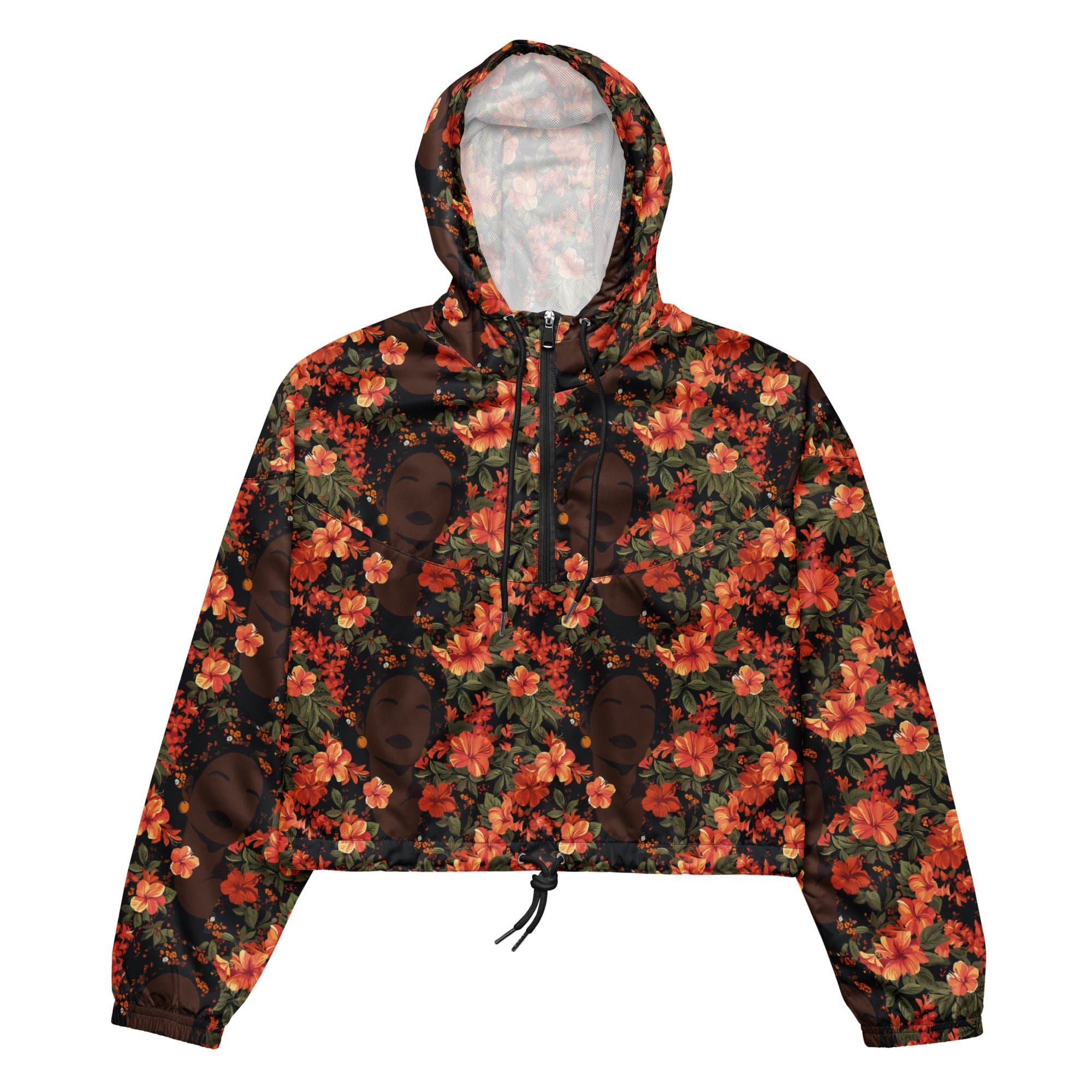 Her Soul In Bloom Cropped Windbreaker Jacket