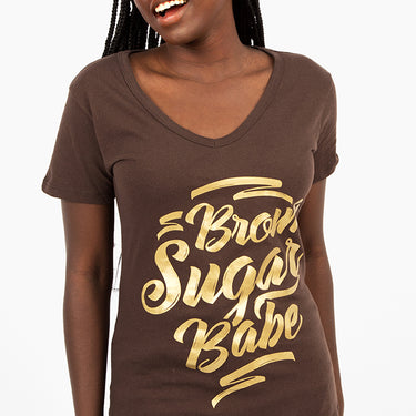 Brown Sugar Babe V-Neck T-Shirt - Izzy & Liv