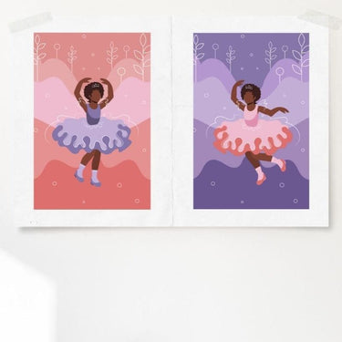 Ballerina Girl II Canvas Poster Print - Pink