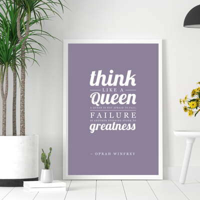 Think Like A Queen Canvas Inspirational Print