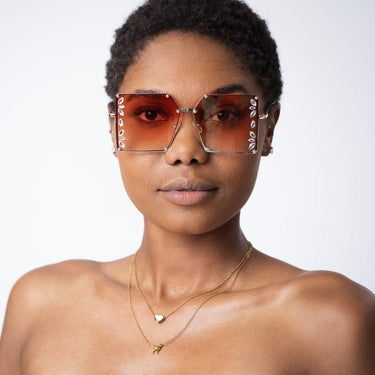 Oversized studded sunglasses sales