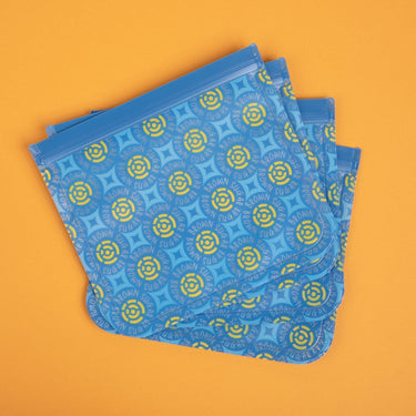 Brown Sugar Circles Reusable Food Storage Zip Baggies - Pack of 4