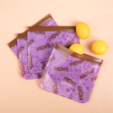 Brown Sugar Royal Reusable Food Storage Zip Baggies - Pack of 4 - Izzy & Liv
