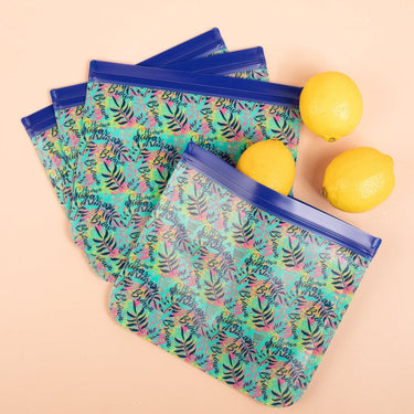 Brown Sugar Tropics Reusable Food Storage Zip Baggies - Pack of 4
