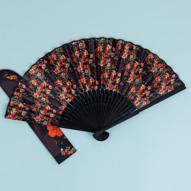 Her Soul in Bloom Bamboo Hand Fan With Sleeve