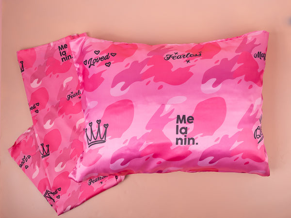 Pretty in Camo Satin Pillowcase + Scarf Set
