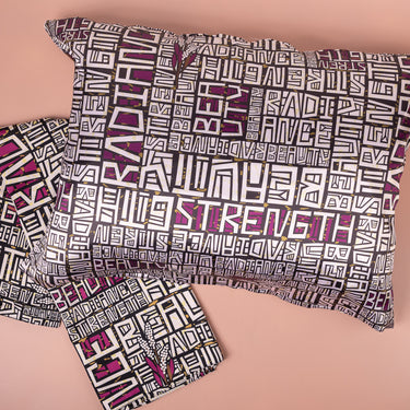 Scripted Beauty, Radiance Strength Satin Pillowcase + Satin Scarf Set