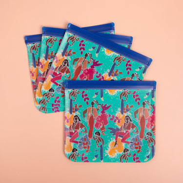 Profilin'  Reusable Food Storage Zip Baggies - Pack of 4
