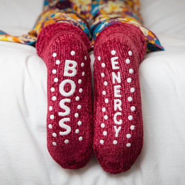 Boss Energy Fleece Sherpa Gripper Socks - Izzy & Liv