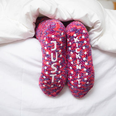 JUST KICKIN' IT Fleece Sherpa Gripper Socks - Izzy & Liv