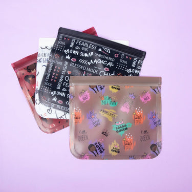 Girl Power Reusable Food Storage Zip Baggies - Pack of 4