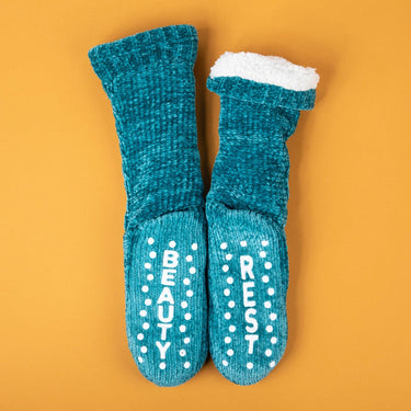 Beauty Rest Fleece Sherpa Gripper Socks - Izzy & Liv