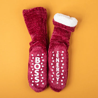 Boss Energy Fleece Sherpa Gripper Socks - Izzy & Liv