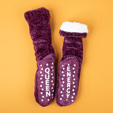 Queen Energy Fleece Sherpa Gripper Socks - Izzy & Liv