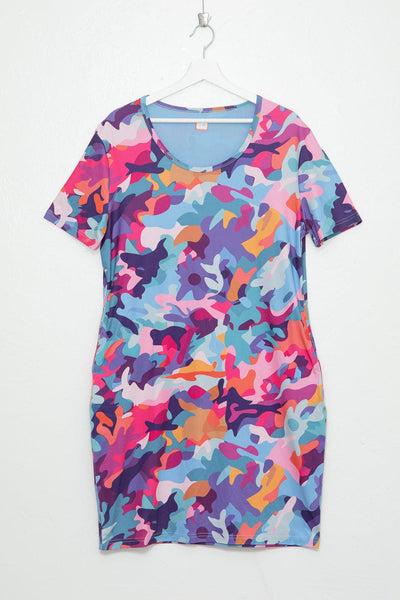Pretty in Camo Drop Shoulder Pocket Dress