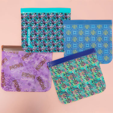 Brown Sugar Royal Reusable Food Storage Zip Baggies - Pack of 4
