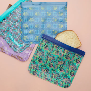 Brown Sugar Royal Reusable Food Storage Zip Baggies - Pack of 4