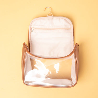 The Motto Hanging Toiletry Bag - Brown