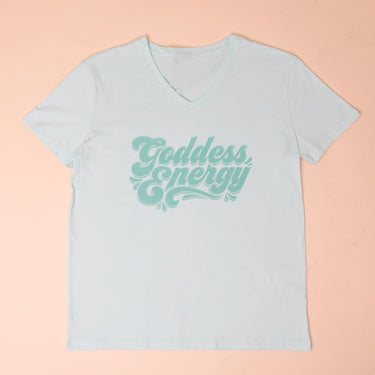Goddess Energy V-Neck T-Shirt - Tranguil Teal