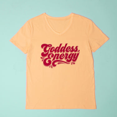 Goddess Energy V-Neck T-Shirt - Sherbert