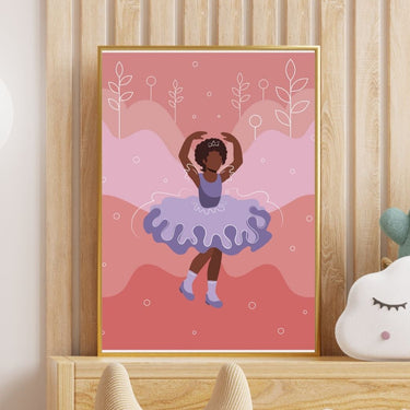 Ballerina Girl II Canvas Poster Print - Pink