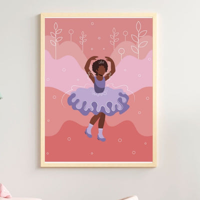 Ballerina Girl II Canvas Poster Print - Pink