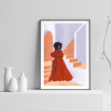 Lady In Red Canvas Print