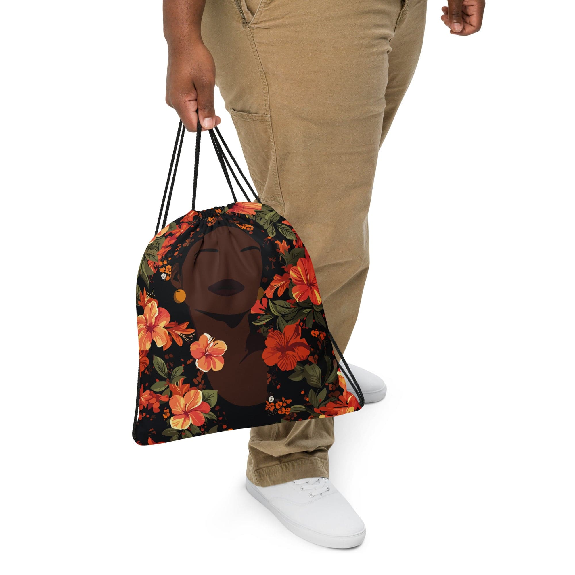 Her Soul in Bloom Drawstring Bag