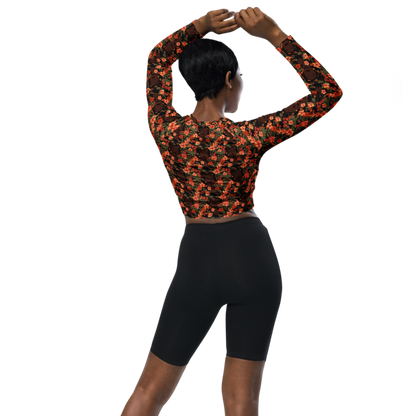 Her Soul In Bloom Long-Sleeve Crop Top