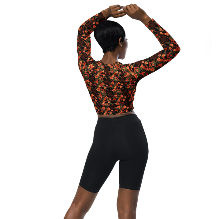 Her Soul In Bloom Long-Sleeve Crop Top