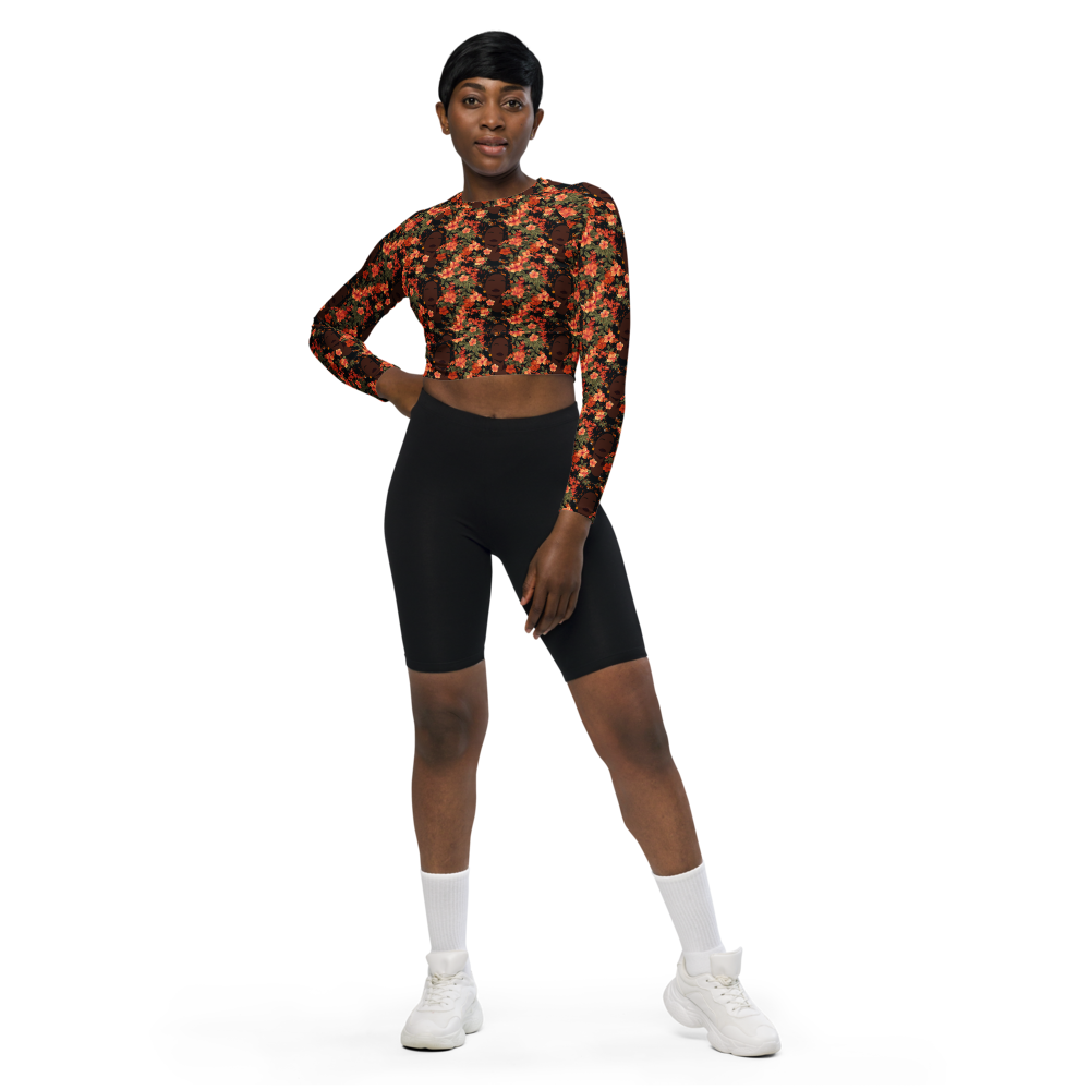 Her Soul In Bloom Long-Sleeve Crop Top