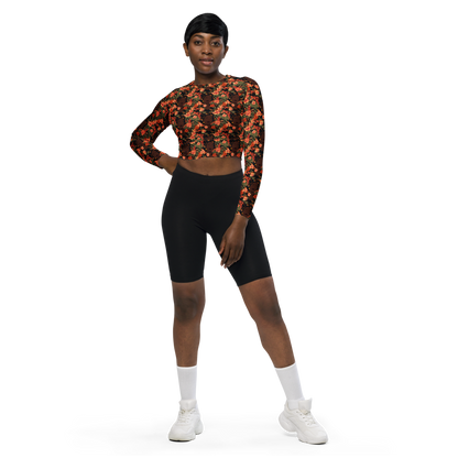 Her Soul In Bloom Long-Sleeve Crop Top