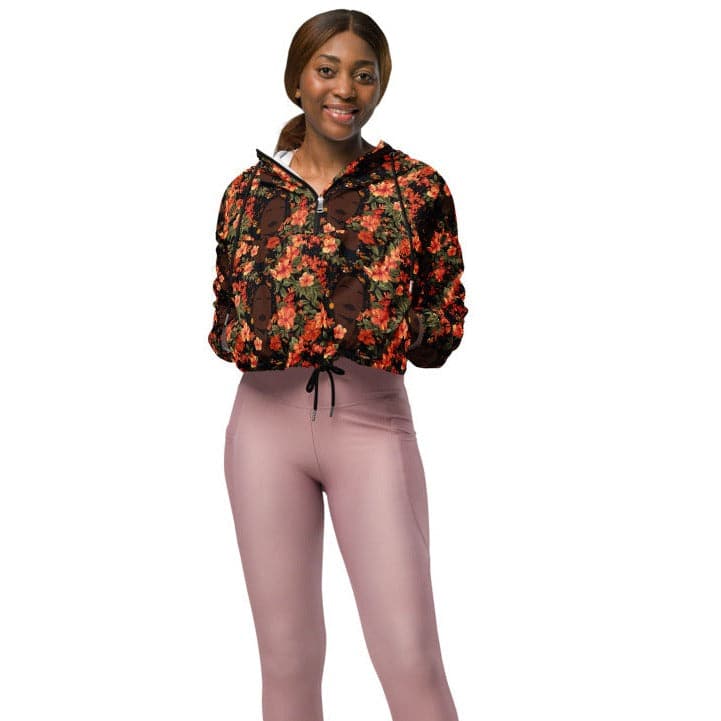 Her Soul In Bloom Cropped Windbreaker Jacket