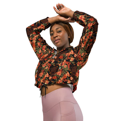 Her Soul In Bloom Cropped Windbreaker Jacket