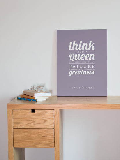 Think Like A Queen Canvas Inspirational Print