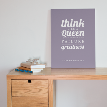 Think Like A Queen Canvas Inspirational Print