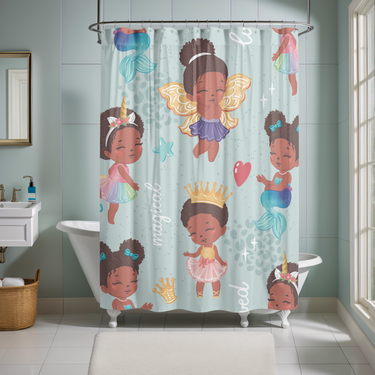 Lil' Angel, Mermaid Princess Oh My! Shower Curtains