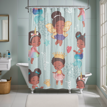 Lil' Angel, Mermaid Princess Oh My! Shower Curtains