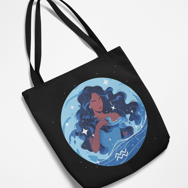 Aquarius Zodiac Tote Bag