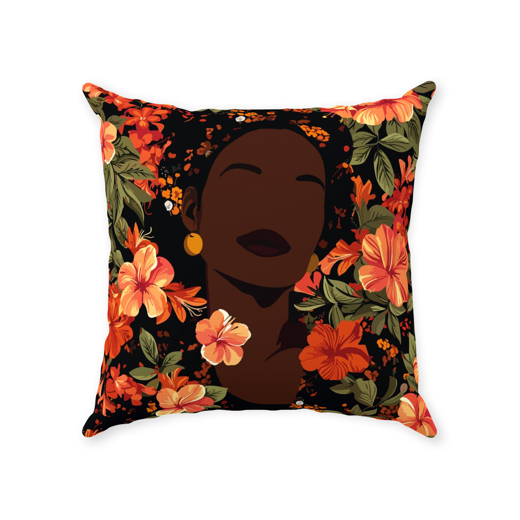 Her Soul In Bloom Throw Pillow w/Insert