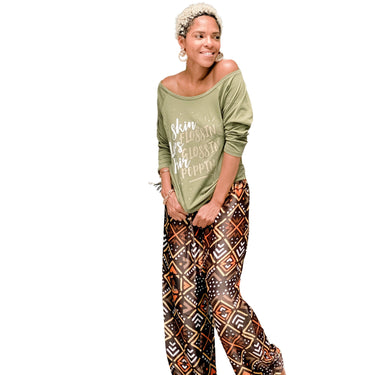 Brown Skin Queen Satin Pajama Pants
