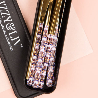 Brown Sugar Pearls 6-Piece Reusable Utensil Set + Travel Case