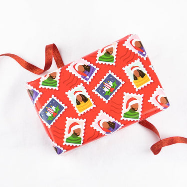 Santa Bae + What About Your Friends Gift Wrapping Paper Roll (2-Pack Set) - Izzy & Liv