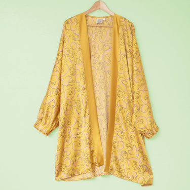 Afro Glory Cuff Sleeve Satin Kimono