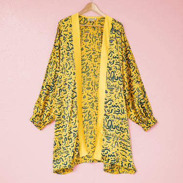 Queen Radiance Cuff Sleeve Satin Kimono